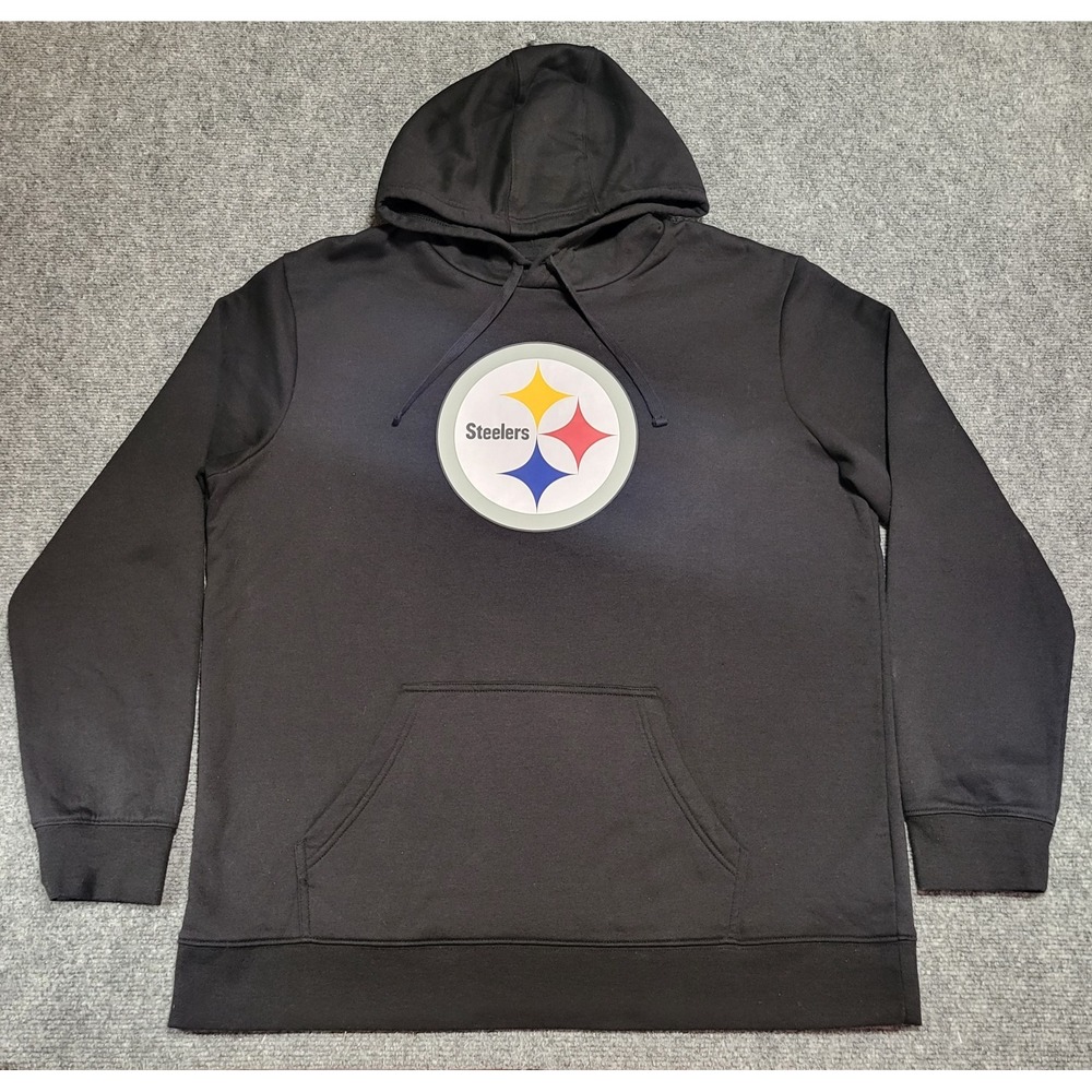 Fanatics Pittsburgh Steelers NFL Black Pullover Hoodie Sweatshirt Size X-Large